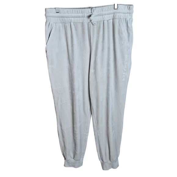 Spyder Women XL Ivory Ecru Velour Athleisure High Waist Jogger Sweatpants - Picture 2 of 7